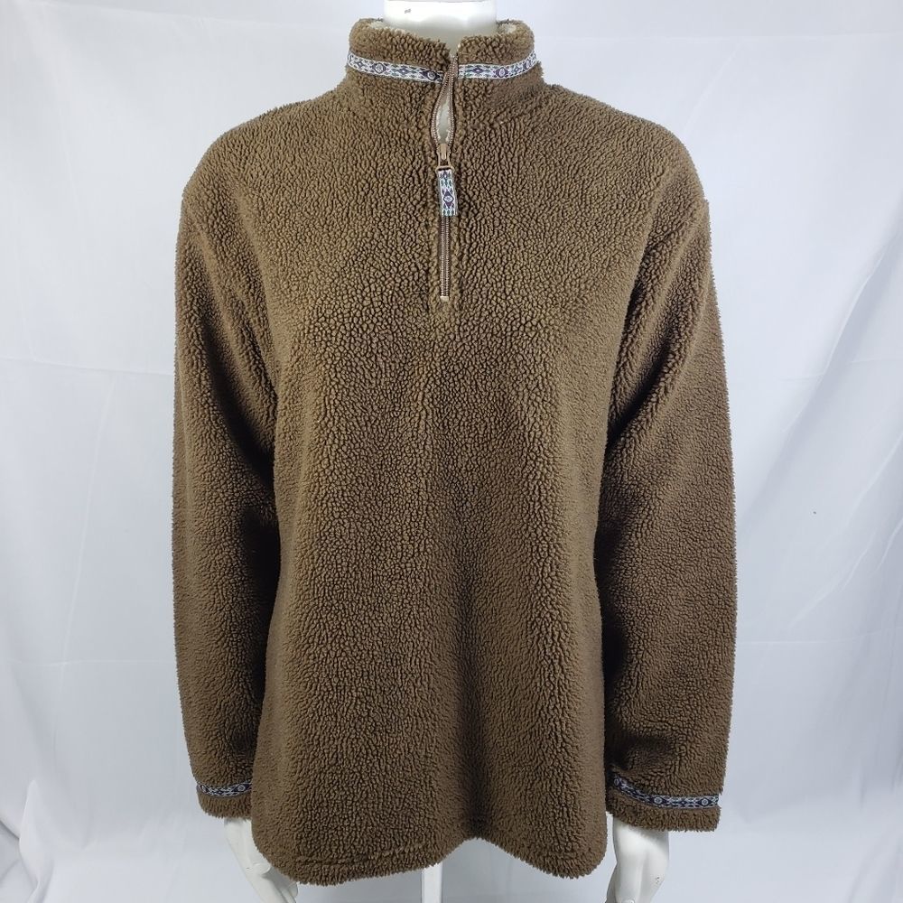 Cabelas 1/4 zip sherpa sweater pullover sz L